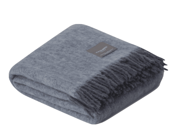 STACKELBERGS - PLAID EN MOHAIR BLEU BROUILLARD